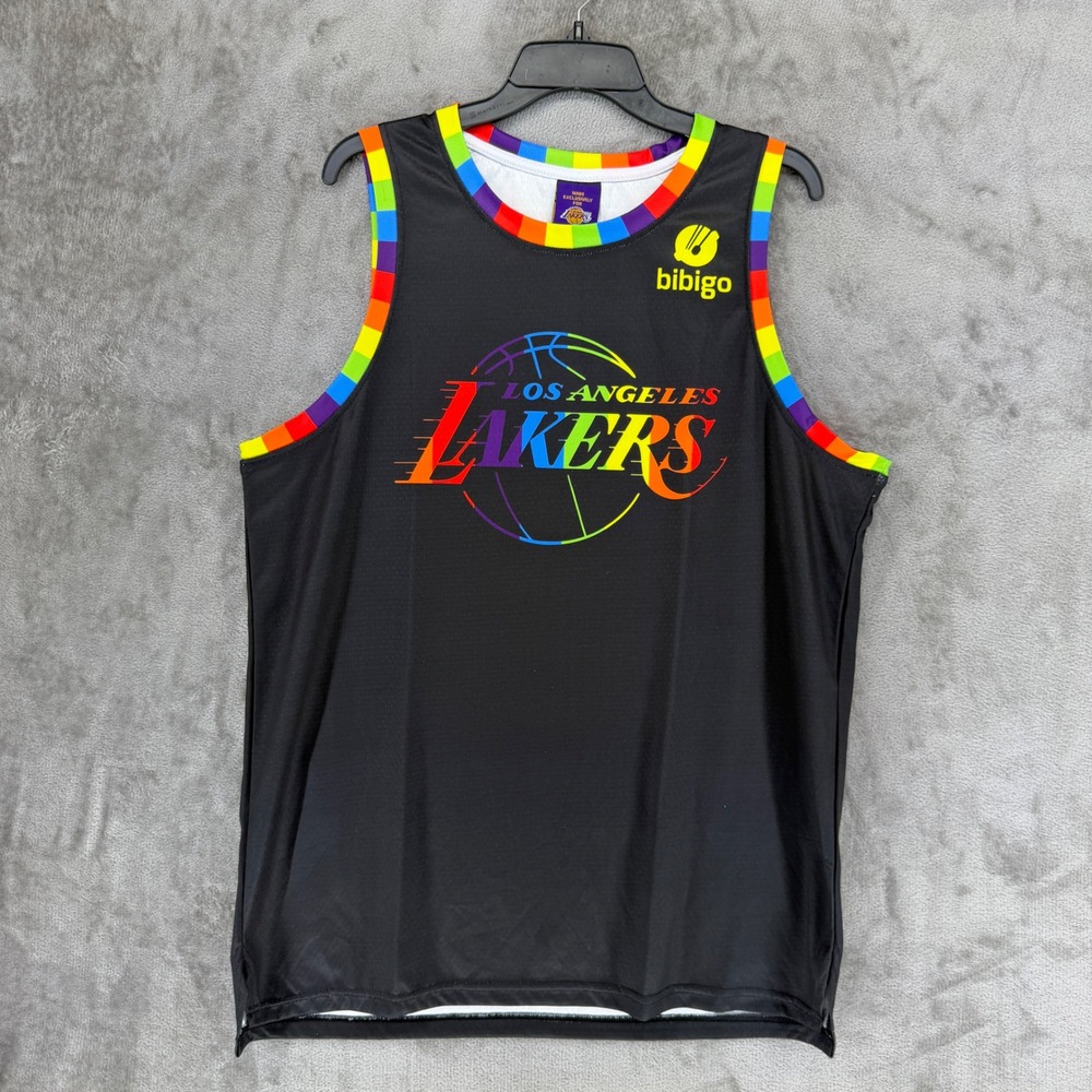 Los‎ Angeles Lakers Pride Night Jersey Mens XL Black Rainbow